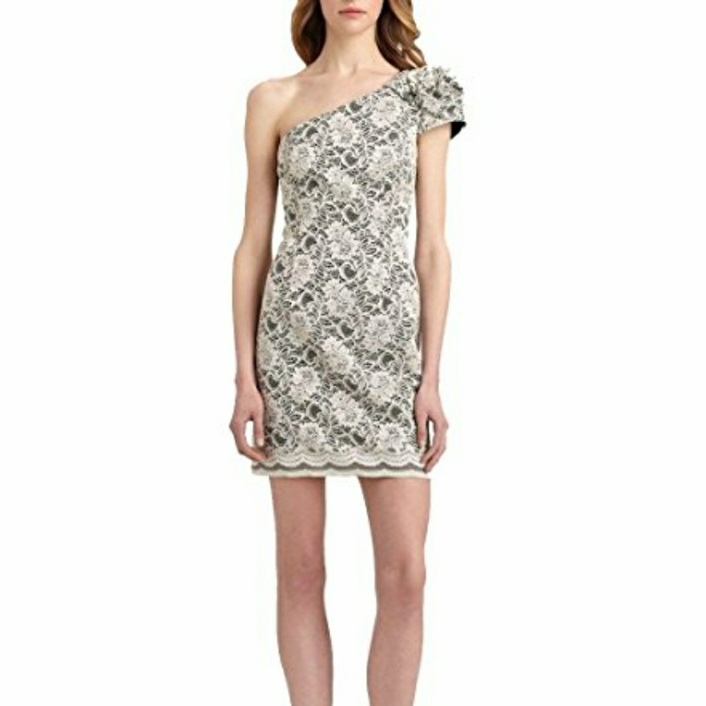 ABS by Allen Schwartz white/black Lace dress 10